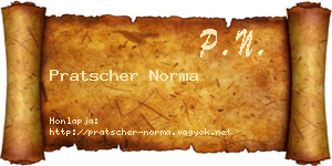 Pratscher Norma névjegykártya